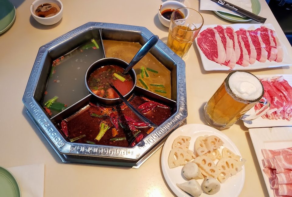 Menu page with hot pot categories