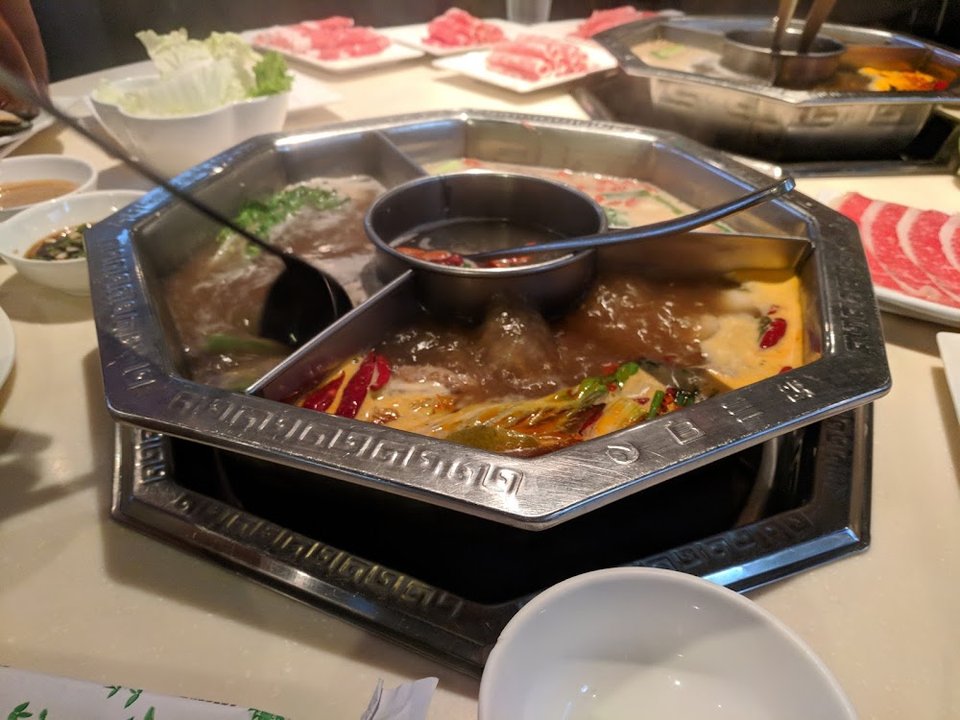 Menu page with hot pot categories