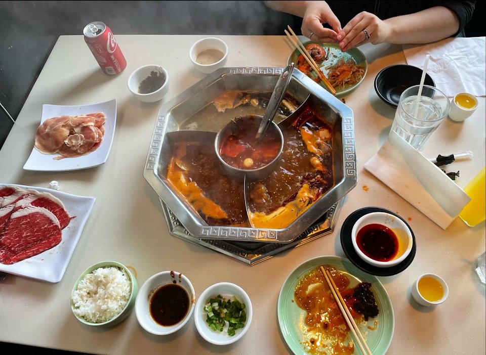 Menu page with hot pot categories